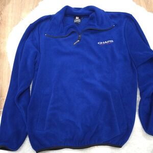 Vintage Chaps Ralph Lauren Fleece Pullover Quarter Zip‎ Blue Men's Size Small